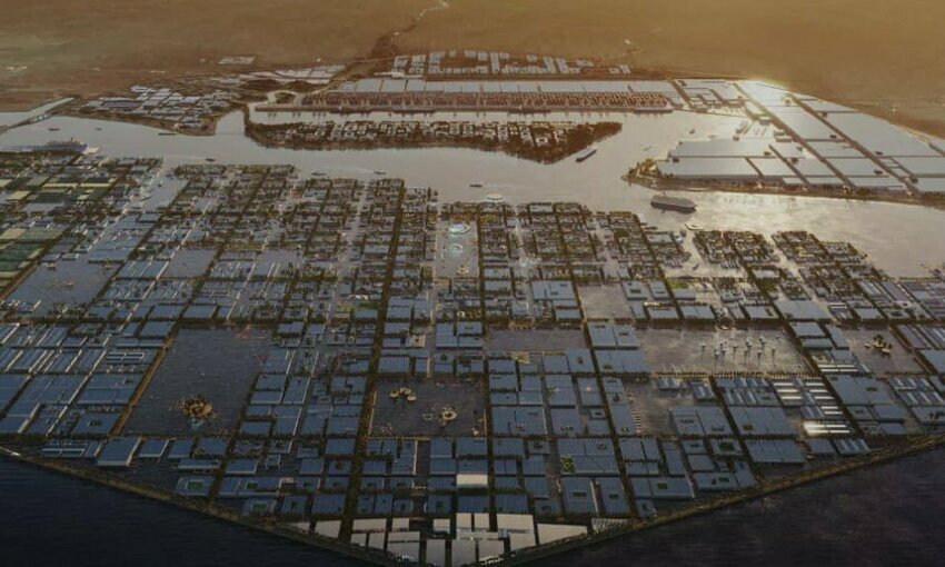 Arial view of Neom in Saudi Arabia 