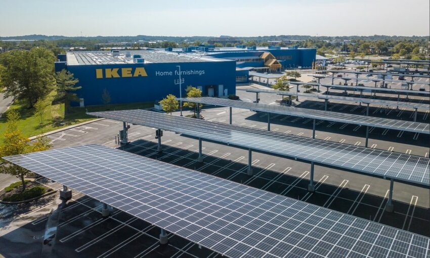 Solar panels outside an IKEA