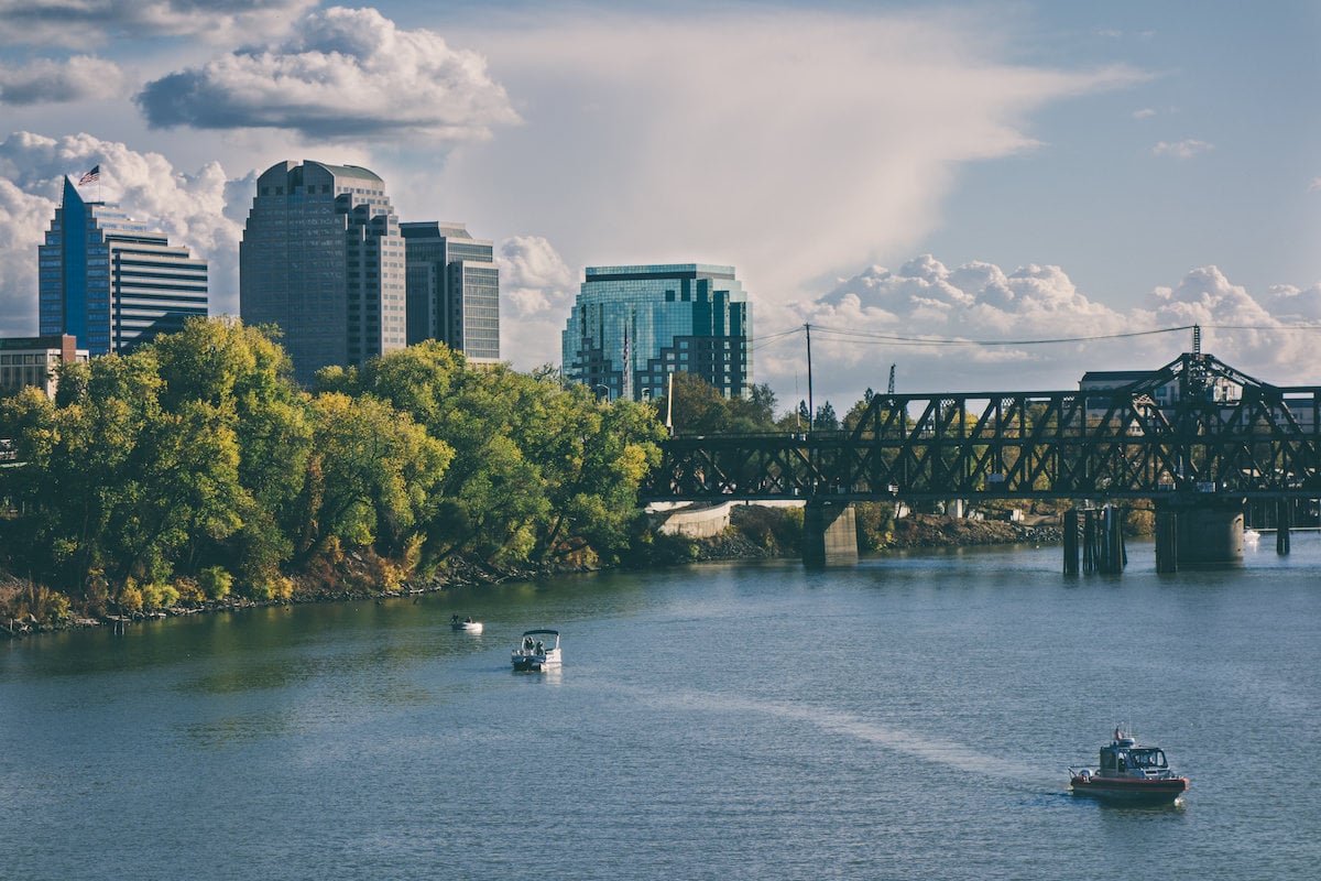 Sacramento River Bridge and Downtown Skyline