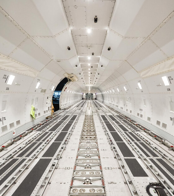 An empty cargo airplane